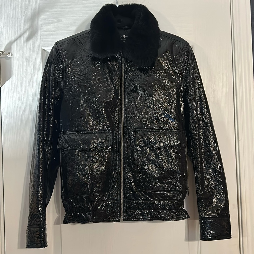 NWOT 7 For All Mankind Leather bomber Jacket